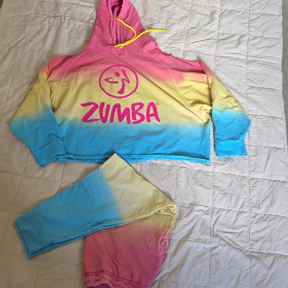 Zumba Fitness Pink and Blue Hoodie Set